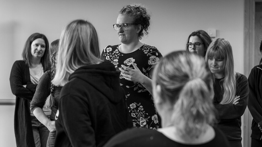 Some of the team during a development session